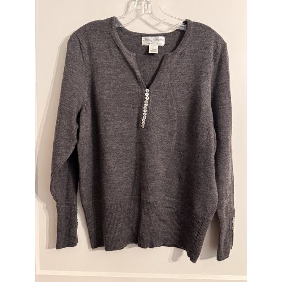 Marisa Christina 1X Italian Merino Wool Sweater Office Old Money Dark Academia - Picture 1 of 8